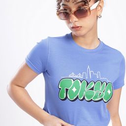 glitchez Cool Vibe Typography Printed Crop T-shirt-image-15