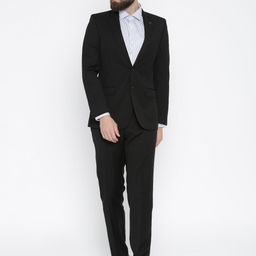 Raymond Black Contemporary Fit Single-Breasted Formal Suit-image-20