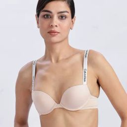 Calvin Klein Beige Nylon Logo Push-Up Bra-26