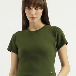United Colors of Benetton Women Solid Round Neck Cotton T-shirt-picture-49
