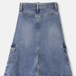 United Colors of Benetton Kids Blue Cotton Skirt & Skorts-picture-35