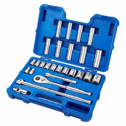 Westward Socket Wrench Set Chrome 12 Point 7/16-1 1/4 inch, 4LWZ8-41