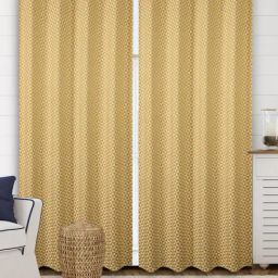 Saral Home Yellow Cotton Geometric Curtain-16