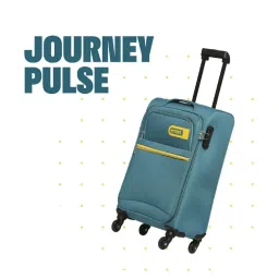Citizen Journey Pulse Turquoise Solid Soft Cabin Trolley Bag - 57 Cms image 5