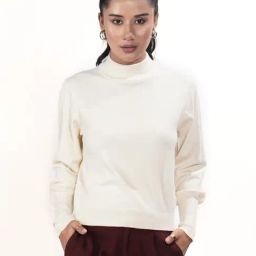 Zink London Off White Solid Sweater-36