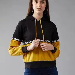 DOLCE CRUDO Black & Yellow Graphic Print Sweatshirt-image-32