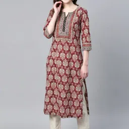 Rain and Rainbow Brown Printed Kurta-image-98