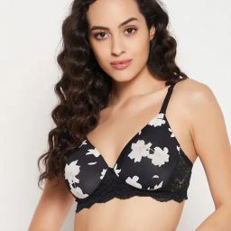 Clovia Black Printed T-Shirt Bra-picture-30