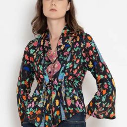 SHAYE Black Printed Top-image-97