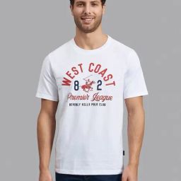 Beverly Hills Polo Club White Cotton Regular Fit Printed T-Shirt-image-82