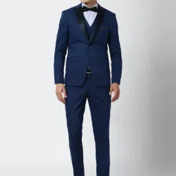 Peter England Blue Slim Fit Three Piece Suit-picture-21