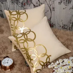 HOSTA HOMES Cream Velvet Cushion Cover - Set of 2-image-82