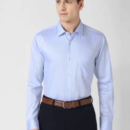 Peter England Blue Regular Fit Cotton Shirt-picture-0