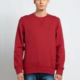 Vh Innerwear Red Cotton Regular Fit SweatShirt-image-27