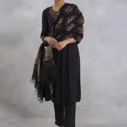 Folksong By W Brown Cotton Floral Print Dupatta-image-41