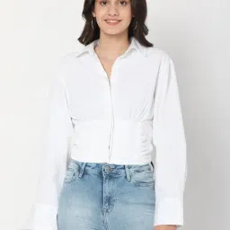 Spykar White Cotton Slim Fit Shirt-image-30