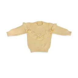 Baby Moo Kids Yellow Applique Full Sleeves Sweater-80
