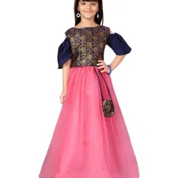 Aarika Kids Navy & Pink Floral Print Lehenga Cholis-image-82