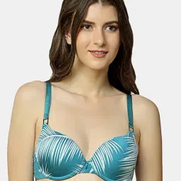 Triumph Green Printed Half Coverage T-Shirt Bra-picture-21