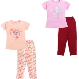 Todd N Teen Kids Multi Cotton Printed T-Shirts & Pajamas Set-image-96