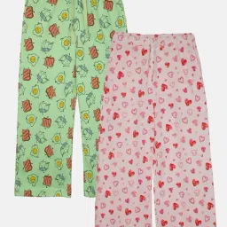 Kiddopanti Kids Green & Pink Printed Pyjamas (Pack Of 2)-picture-18