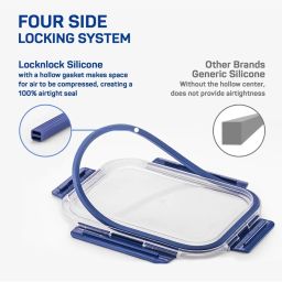 Lock & Lock Transparent Plastic Airtight Food Storage Containers With Lid - Set of 2 image 5