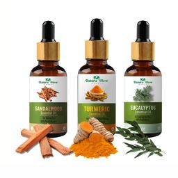 Nature Glow Herbal Set Of 3 Sandalwood Turmeric & Eucalyptus Essential Oils- 15ml Each-28