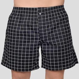 Frenchie Black Relaxed Fit Check Boxers-picture-23