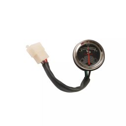 Deutsche Ammeter for Royal Enfield 12 Amp. Bullet Electra KS, Electra AVI KS (Black, Grey Dial With LED & Mounting Rubber) (4 Pin Black Coupler), DEUS-1309-22