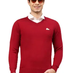 Monte Carlo Red Wool Blend Regular Fit Solid Pullover image 5