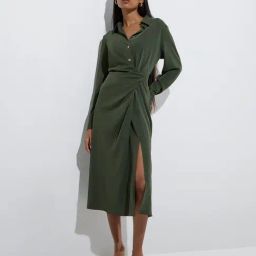 Wardrobe by Westside Olive Wrap-Style Dress-image-137