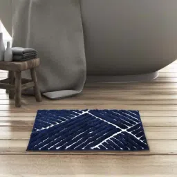 @home Dark Navy Polyester 800 GSM Anti Skid Bath Mat-picture-38
