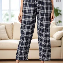 Kryptic Pack Of 2 Checked Pure Cotton Mid-Rise Lounge Pants-image-80