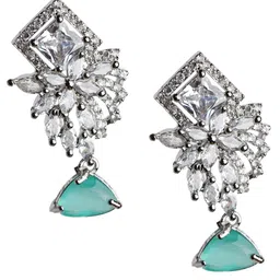 Zoey Silver Plated Cubic Zirconia Drop Earrings image 3