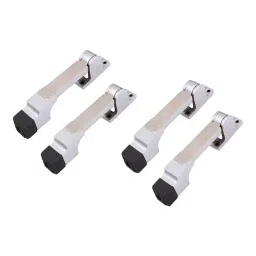 Atom 15.24 cm (6 inch) White Metal CPSS Finish Silver Kickdown Door Stopper (Pack of 4)-image-41