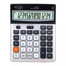 Bambalio 12 Digit Large LCD Display Silver Electronic Calculator, BL-250-10