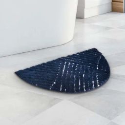@home Navy Polyester 800 GSM D Shaped Anti Skid Bath Mat-image-54