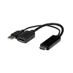 LOTA HDMI 1.4 Male to DisplayPort 1.2 Female Video Adapter with USB Power 15 cm Black, MST-3129-LT-24