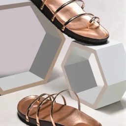 TRYME Women's Rose Gold Toe Ring Sandals-picture-23