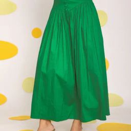 KAORI BY SHREYA AGARWAL Green Blended Solid Skirt-image-67