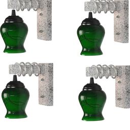 SOMIL Green Glass Cylinder Printed Wall Lamps-image-85