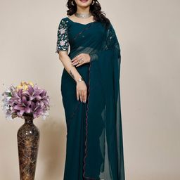 K 5 Fashion Embroidered Pure Georgette Saree-picture-57