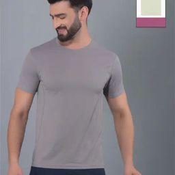 Force NXT Grey & Green Regular Fit Sports T-Shirt - Pack Of 2-image-72