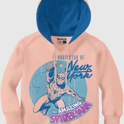 Bonkids Boys Amazing Spiderman Printed Hooded Cotton Pullover-picture-4