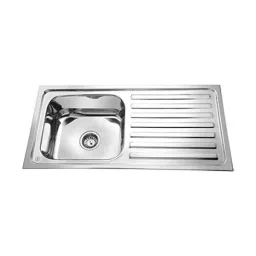 Parryware Eco 37x18x8 inch Glossy Finish Stainless Steel Single Bowl Kitchen Sink, C856881-image-84