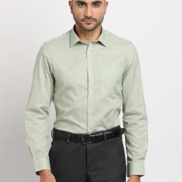 Turtle Grey Cotton Slim Fit Printed Shirt-image-19