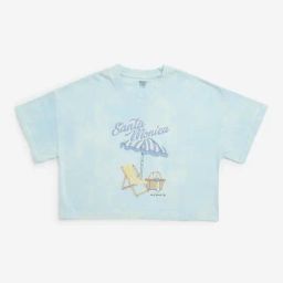 Y&F Kids by Westside Light Blue Beach Printed Cotton T-Shirt-image-38
