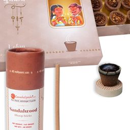 GaneshaSpeaks 15-Pcs Brown Wooden Dhoop Cup, Dhoop Stick & 40-Pcs Incense Stick-image-28