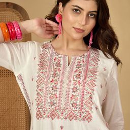 Uparna Women White Viscose Rayon Kurtas-picture-22