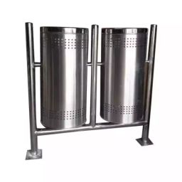 Grassland Open Top Dustbin Stainless Steel Silver 14x24 inch 60 L, GSS1119-23